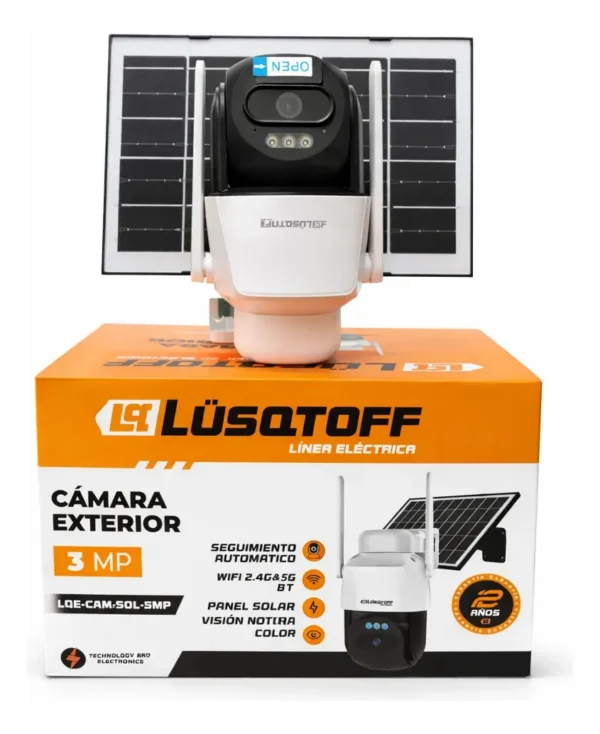 Camara Lusqtoff 3MP Solar Wifi Exterior sin Cables